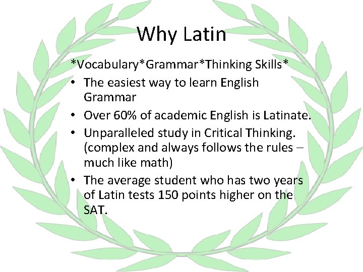 Why Latin *Vocabulary*Grammar*Thinking Skills* • The easiest way to learn English Grammar • Over