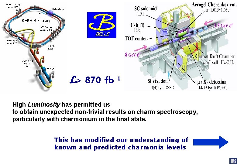 L> 870 fb-1 High Luminosity has permitted us to obtain unexpected non-trivial results on