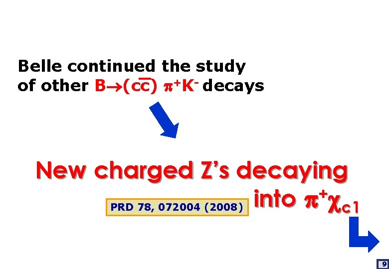 Belle continued the study of other B (cc) +K- decays New charged Z’s decaying