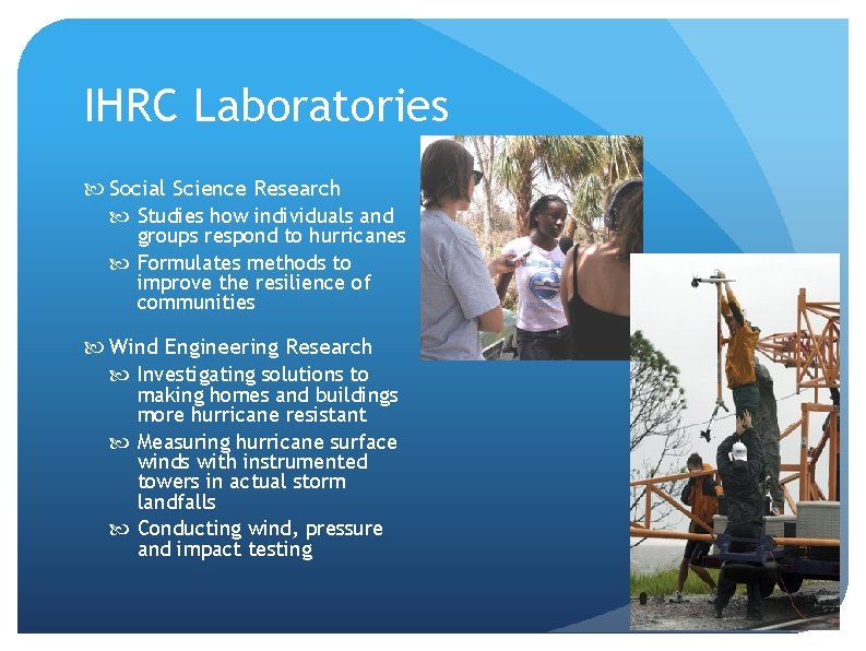 International Hurricane Research Center Cyberinfrastructure Enabled ...