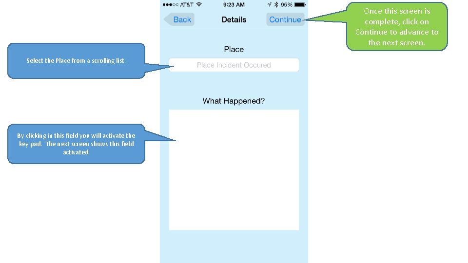 Once this screen is complete, click on Continue to advance to the next screen.