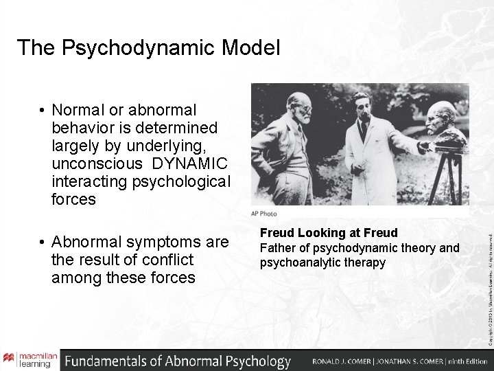 The Psychodynamic Model • Normal or abnormal behavior is determined largely by underlying, unconscious The Psychodynamic Model • Normal or abnormal behavior is determined largely by underlying, unconscious