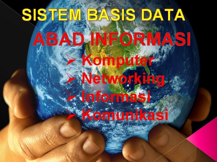 SISTEM BASIS DATA ABAD INFORMASI Ø Komputer Ø Networking Ø Informasi Ø Komunikasi 
