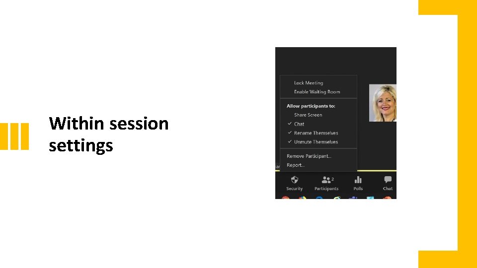 Within session settings 