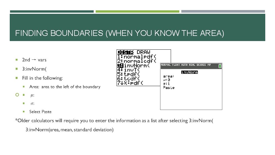 FINDING BOUNDARIES (WHEN YOU KNOW THE AREA) 