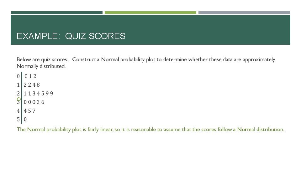 EXAMPLE: QUIZ SCORES 