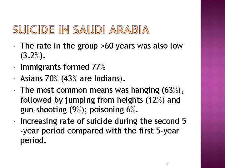  The rate in the group >60 years was also low (3. 2%). Immigrants