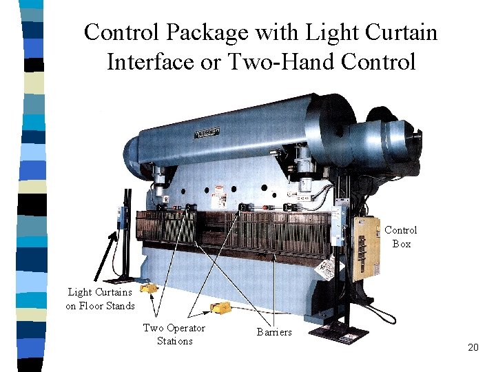 Control Package with Light Curtain Interface or Two-Hand Control Box Light Curtains on Floor