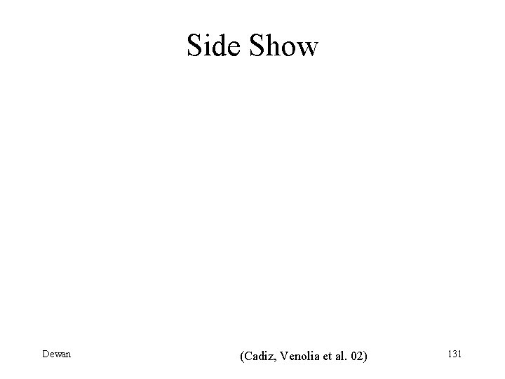 Side Show Dewan (Cadiz, Venolia et al. 02) 131 