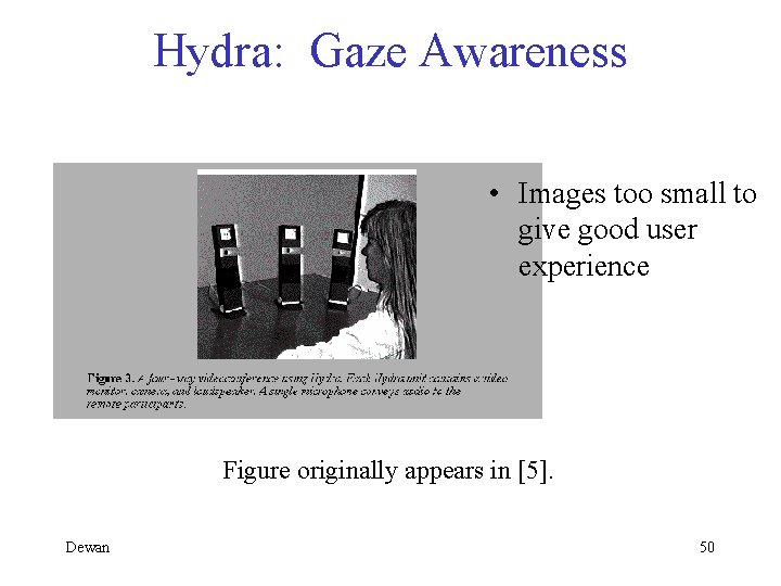 Hydra: Gaze Awareness • Images too small to give good user experience Figure originally