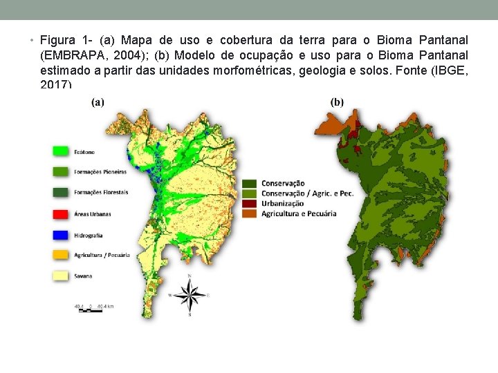  • Figura 1 - (a) Mapa de uso e cobertura da terra para