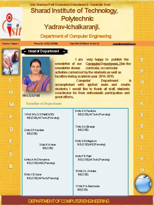 Shri. Shamrao Patil (Yadravkar) Educational & Charitable Trust Sharad Institute of Technology, Polytechnic Yadrav-Ichalkaranji.