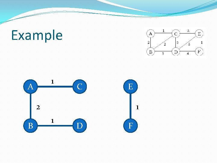 Example 1 A C E 2 B 1 1 D F 
