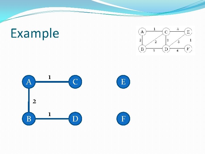 Example 1 A C E D F 2 B 1 