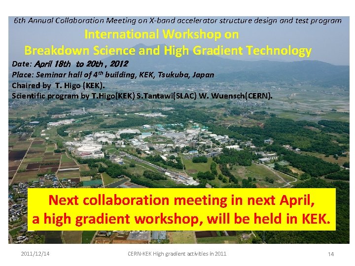 6 th Annual Collaboration Meeting on X-band accelerator structure design and test program International