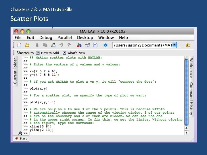 Chapters 2 & 3 MATLAB Skills Scatter Plots 