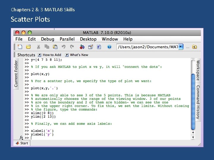 Chapters 2 & 3 MATLAB Skills Scatter Plots 