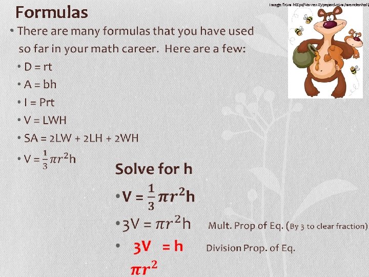 Formulas • Image from http: //varner. typepad. com/mendenhall/ 