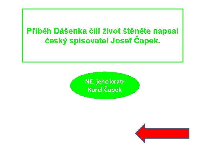 Příběh Dášenka čili život štěněte napsal český spisovatel Josef Čapek. NE, jeho bratr Karel