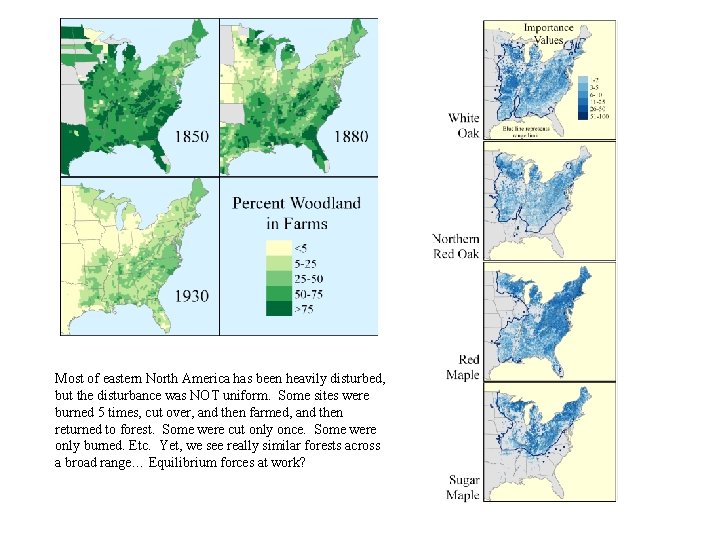 Most of eastern North America has been heavily disturbed, but the disturbance was NOT