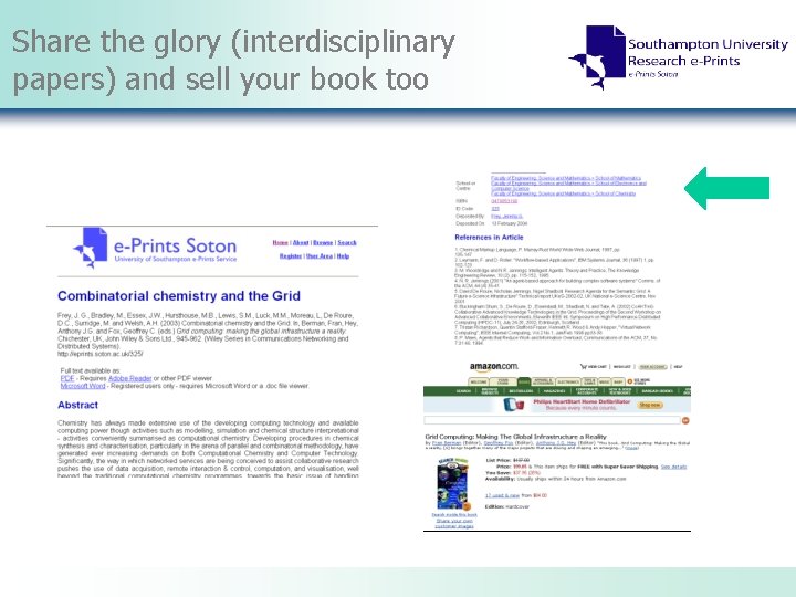 Share the glory (interdisciplinary papers) and sell your book too 