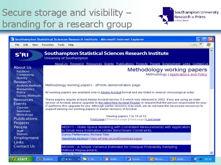 Secure storage and visibility – branding for a research group 