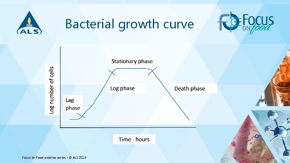 Bacterial growth curve Focus on Food webinar series – © ALS 2019 