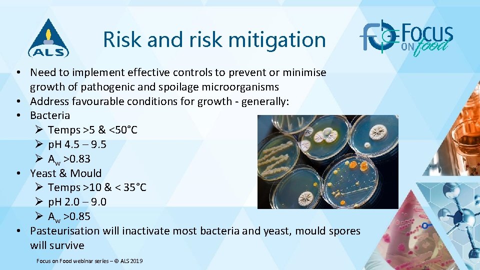 Risk and risk mitigation • Need to implement effective controls to prevent or minimise