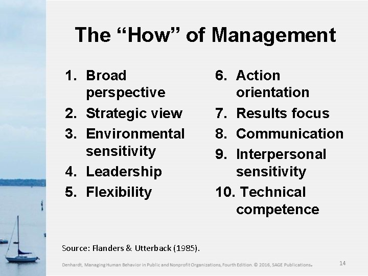 The “How” of Management 1. Broad perspective 2. Strategic view 3. Environmental sensitivity 4.