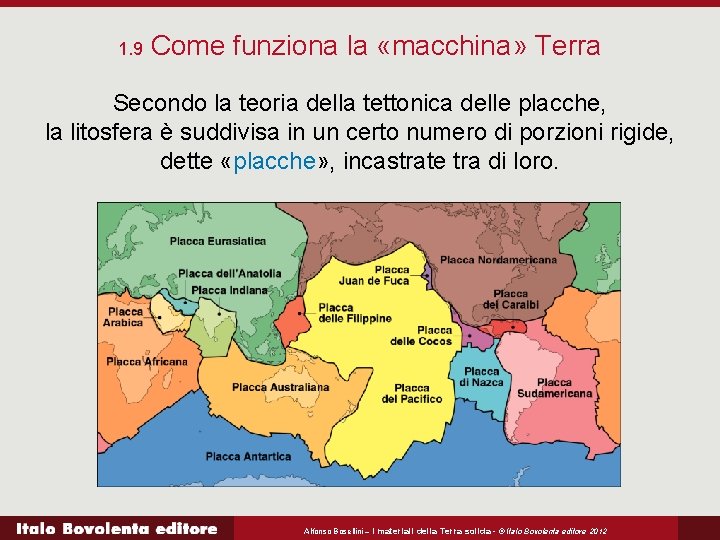 1. 9 Come funziona la «macchina» Terra Secondo la teoria della tettonica delle placche,