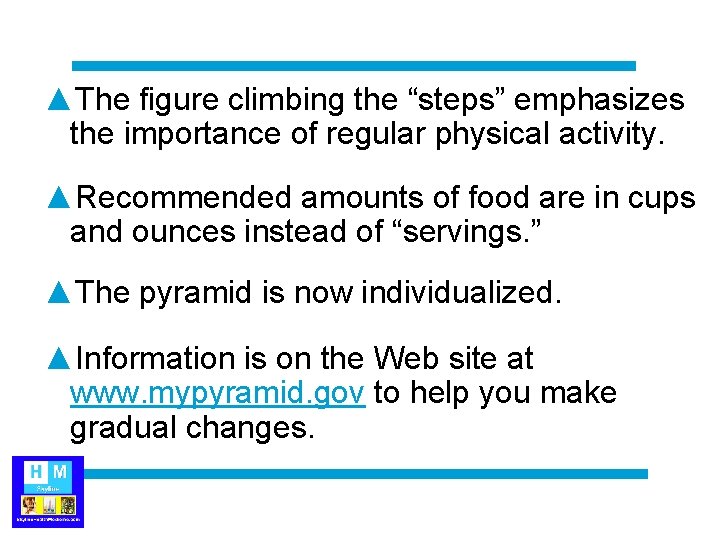 ▲The figure climbing the “steps” emphasizes the importance of regular physical activity. ▲Recommended amounts