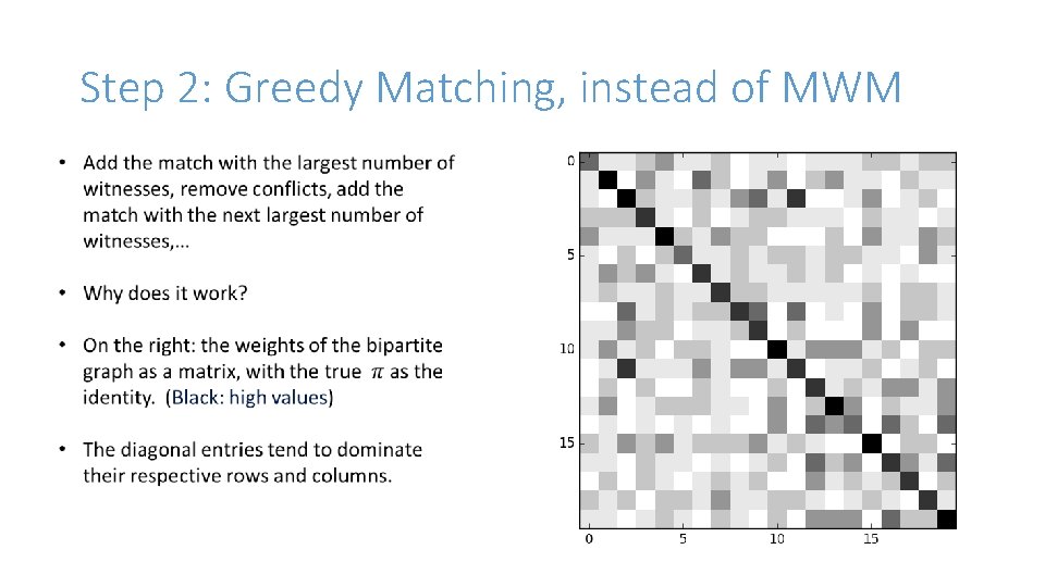 Step 2: Greedy Matching, instead of MWM 