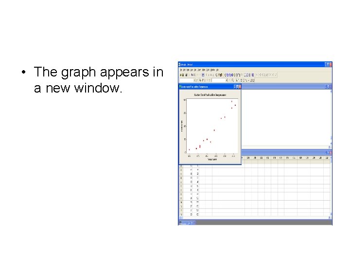  • The graph appears in a new window. 