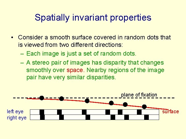 Spatially invariant properties • Consider a smooth surface covered in random dots that is