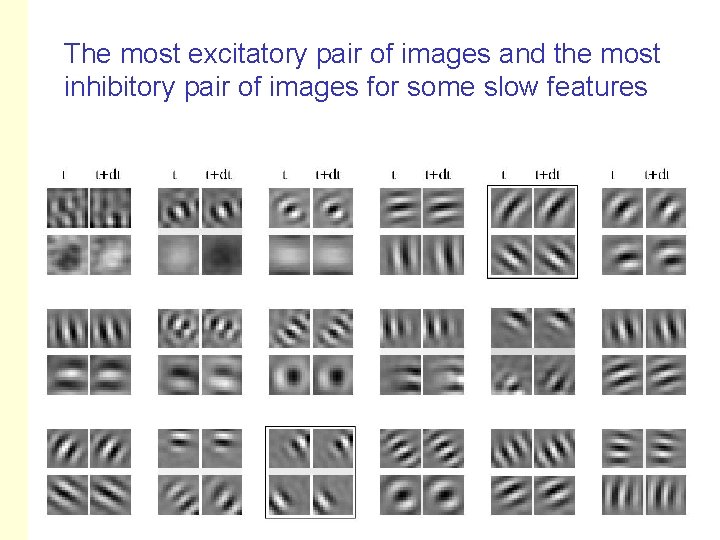 The most excitatory pair of images and the most inhibitory pair of images for