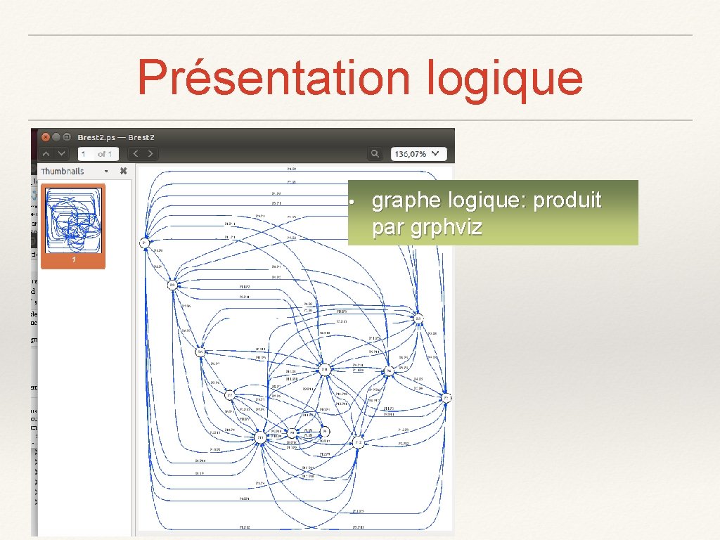 Présentation logique • 16 graphe logique: produit par grphviz 
