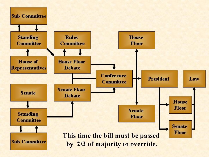 Sub Committee Standing Committee Rules Committee House of Representatives House Floor Debate House Floor