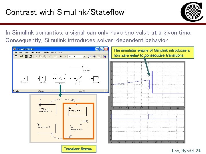 Contrast with Simulink/Stateflow In Simulink semantics, a signal can only have one value at