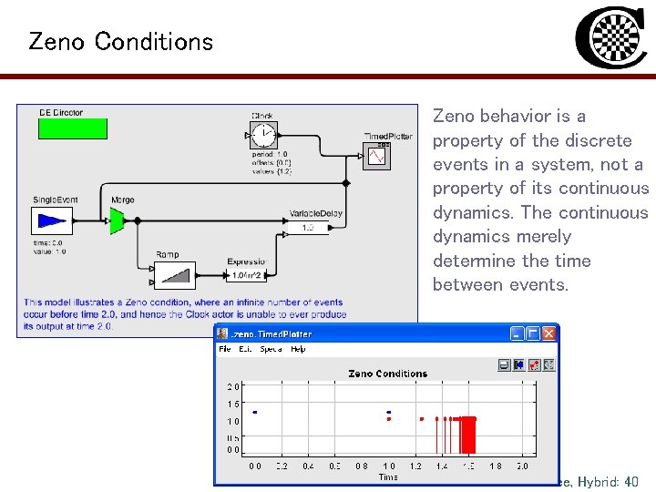 Zeno Conditions Zeno behavior is a property of the discrete events in a system,