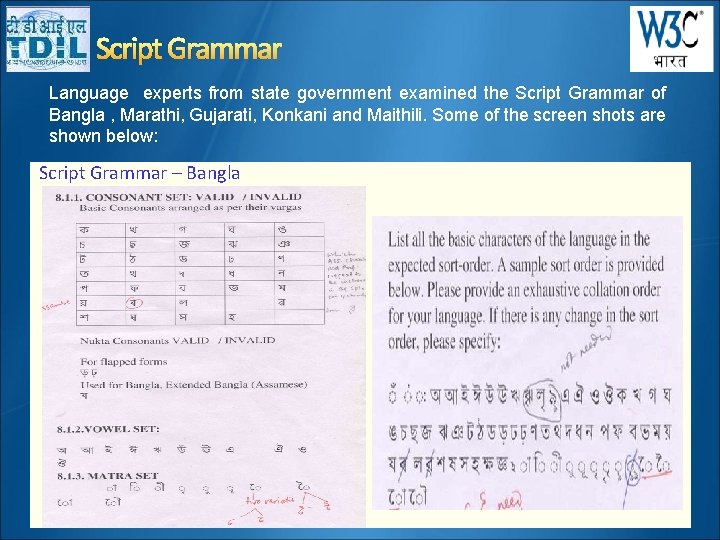 Script Grammar Language experts from state government examined the Script Grammar of Bangla ,