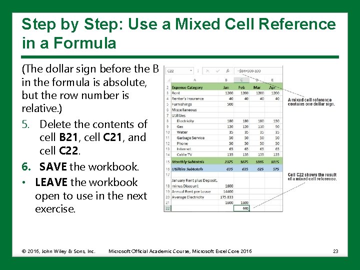 Step by Step: Use a Mixed Cell Reference in a Formula (The dollar sign