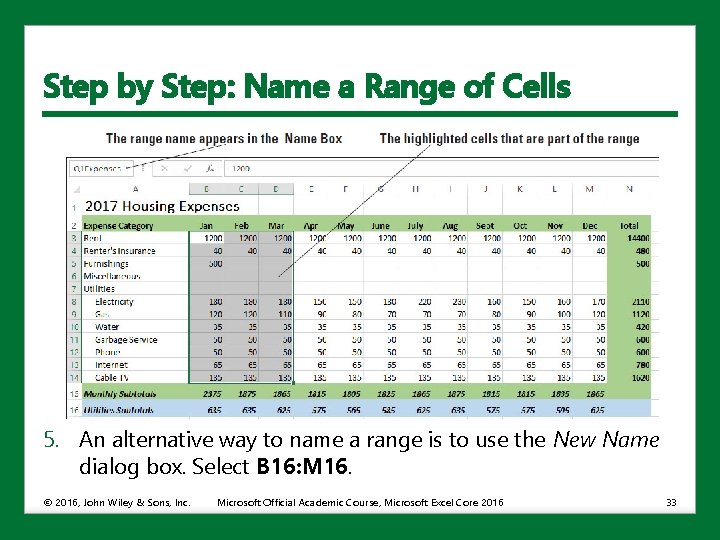 Step by Step: Name a Range of Cells 5. An alternative way to name
