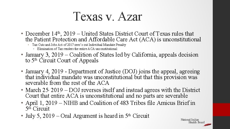Texas v. Azar • December 14 th, 2019 – United States District Court of