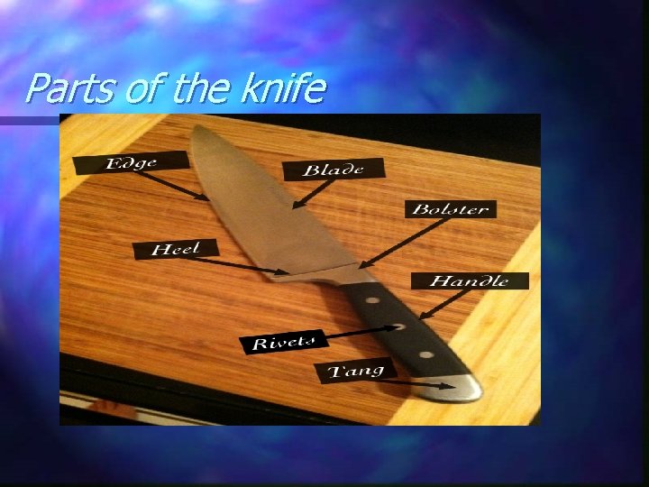 Parts of the knife 