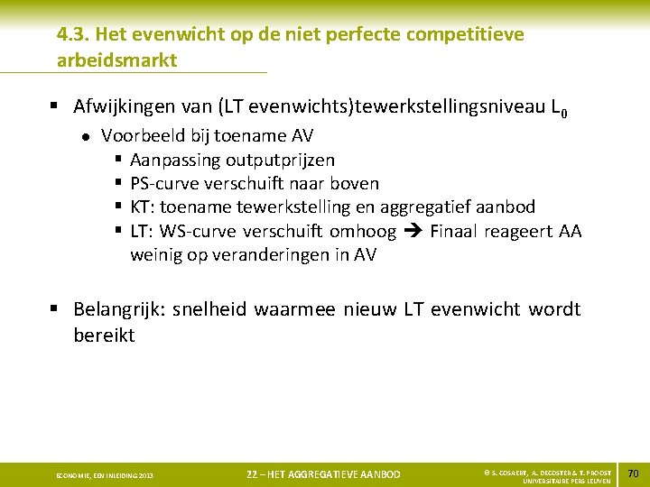 4. 3. Het evenwicht op de niet perfecte competitieve arbeidsmarkt § Afwijkingen van (LT