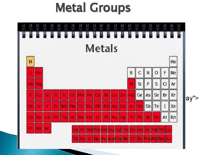 Metal Groups < TARGET="display"> 