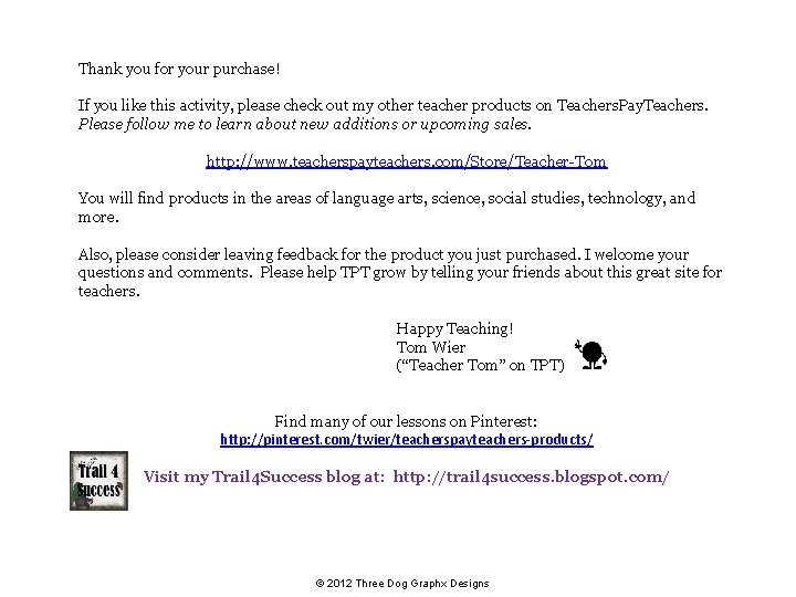 Thank you for your purchase! If you like this activity, please check out my