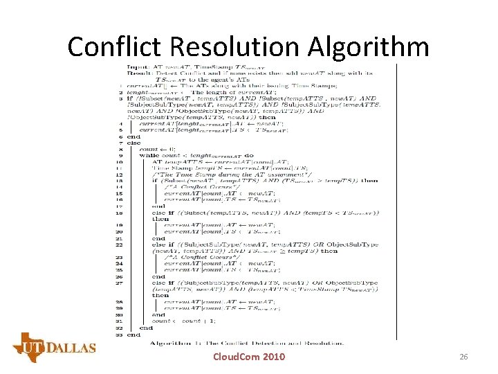 Conflict Resolution Algorithm Cloud. Com 2010 26 