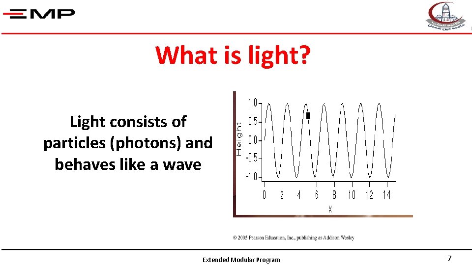 What is light? Light consists of particles (photons) and behaves like a wave Extended