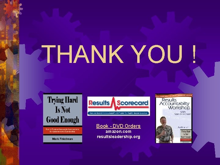 THANK YOU ! Book - DVD Orders amazon. com resultsleadership. org 